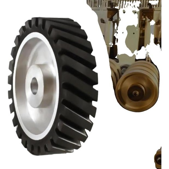 Rouleau de contact pour ponceuse à bande, caoutchouc durable, compatibilité polyvalente, noir