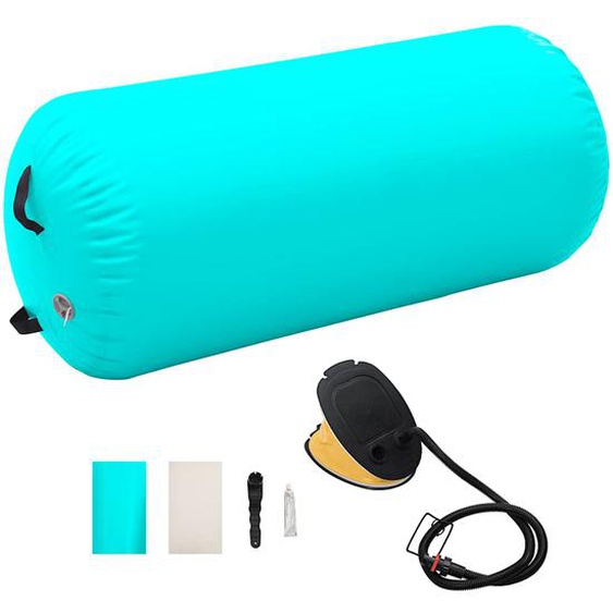 Rouleau gonflable de gymnastique avec pompe 120x90 cm PVC Vert