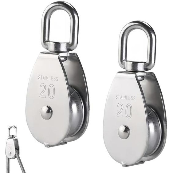 Roulements de guidage, série 2, diamètre 20 mm, en acier inoxydable 304, capacité de charge de 75 kg