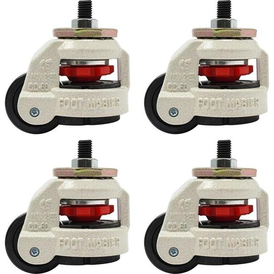 Roulettes de nivellement, nylon et acier durables, grande capacité de charge, BLANC