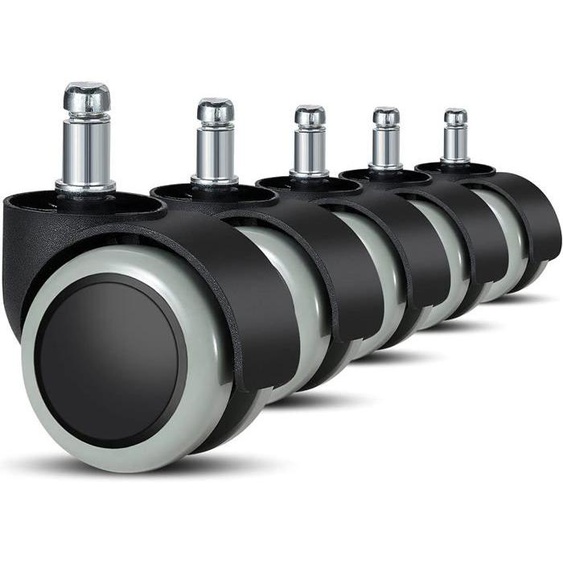 Roulettes pour Chaise Bureau – Lot de 5 (11mm/22mm) – Compatible Sol Dur/Carrelage (Gaming/Chaises Pivotantes)