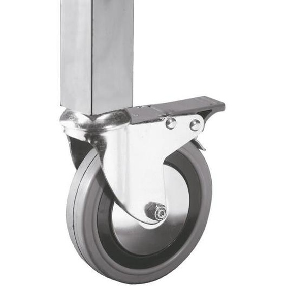 Roulettes pour Tables Inox - DISTFORM - Lot de 4 - Blanc - Inox