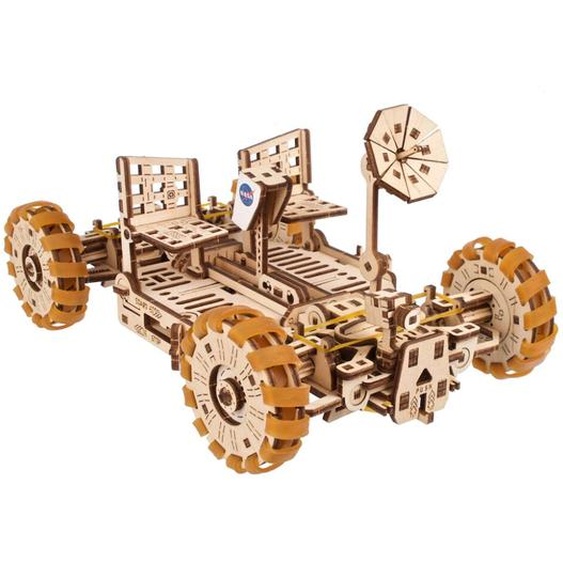 Rover Lunaire De La Nasa En Bois À Construire – Maquette Mécanique 3d Inspirée Du Buggy Spatial Apollo Brown