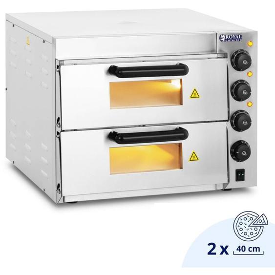 Royal Catering - Four a Pizza Electrique Four Pizza Professionnel Pain 2 Chambres Chamotte 3000 w