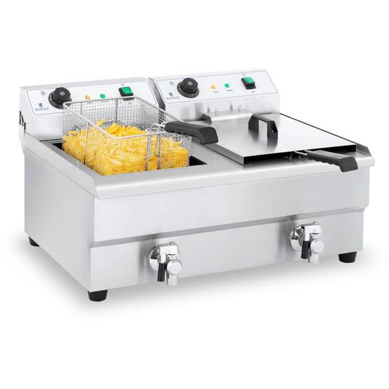 Friteuse En Acier Inoxydable Gastronomie Zone Franche Électrique Friteuse 2 x 16L