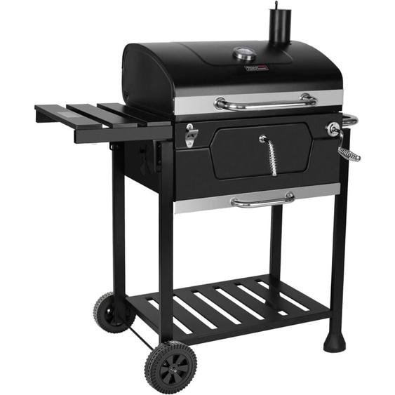 Royal Gourmet - Barbecue Charbon de Bois - Grill à Charbon 100 x 64,5 x 104,5 cm - Barbecue sur chariot avec Couvercle - Thermomètre et Poignée en