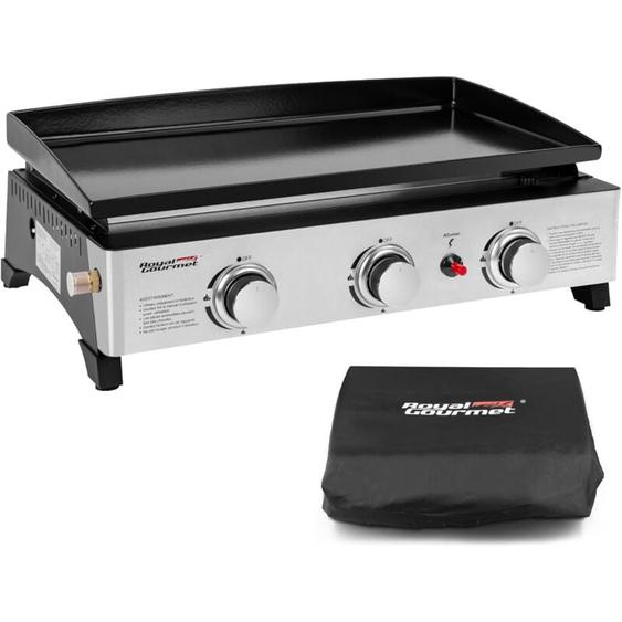 Royal Gourmet - Plancha a Gaz - 3 Brûleurs Puissance 7.5kW - Surface Cuisson en Acier Émaillé 62,0 x 35,5 cm