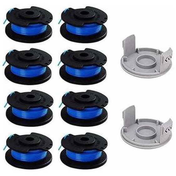 Pack de 10 bobines de rechange pour coupe-bordures Ryobi One+ AC14RL3A, 18v 24v 40v, ø 1,6mm, longueur 20,11m (incluant 8 bobines et 2 couvercles)
