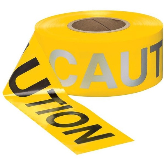 Ruban de signalisation, avertissement, réfléchissant, 0,6 m x 304,5 m, épaisseur 3 mm