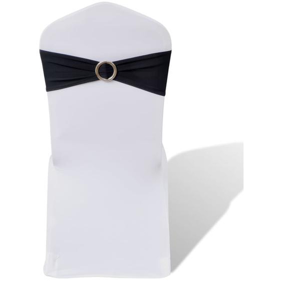 Ruban décoratif élastique avec boucle de chaise 25 pcs Noir