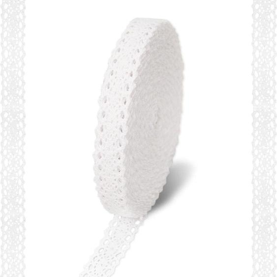 Ruban en dentelle blanche satinée et coton 15 m Ruban décoratif en dentelle 2 cm pour couture Ruban en dentelle artisanal - Vintage