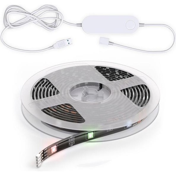 Ruban LED connecté noir dimmable 2m Smart LED Stripe compatible avec Amazon Alexa Echo Dot & Google Home avec télécommande 230V auto-adhésif