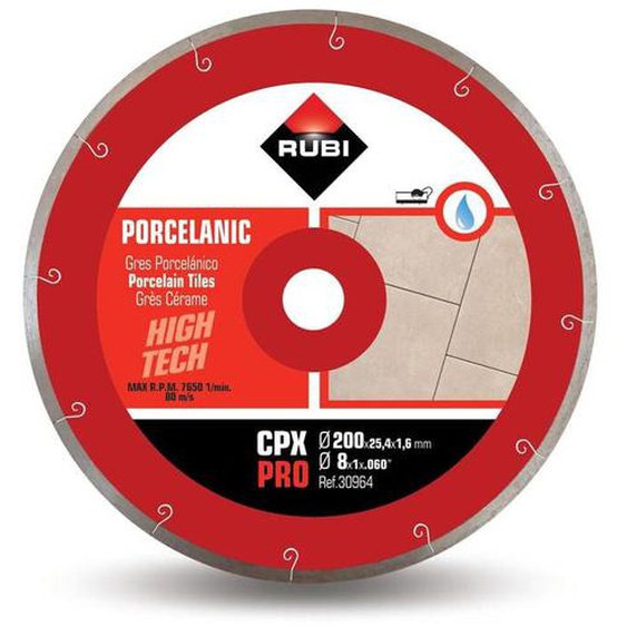 Rubi - Disque diamant pour grès porcelaine j-slot 200 x 25,4 x 1,6mm - CPX-200 pro
