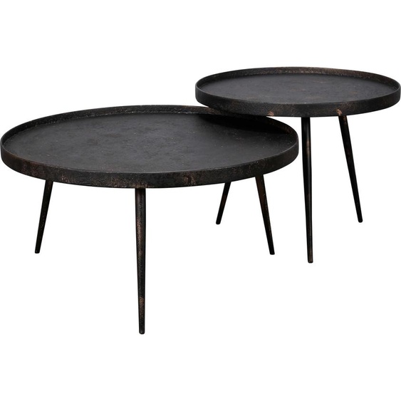 Rubjerg Design Table basse ronde, set de 2, métal gris