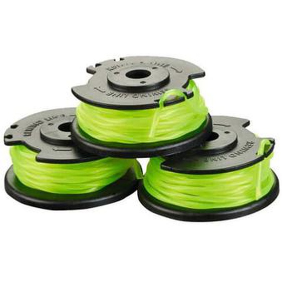 Lot de 3 bobines simple fil torsadé 2mm pour coupe-bordures sur batterie RAC143 - Ryobi