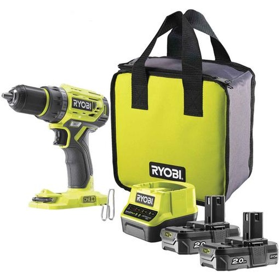 RYOBI Perceuse-visseuse sans fil R18DD7-220S ONE+ Visseuse sans fil, perceuse, couple 60Nm, 18V, 2Ah