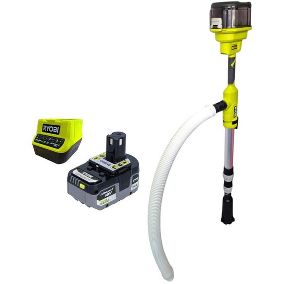 Pompe à réservoir deau de pluie sans fil RYOBI RY18STPA-0 18 V 3 360 l/h + 1 batterie 5,0 Ah + chargeur