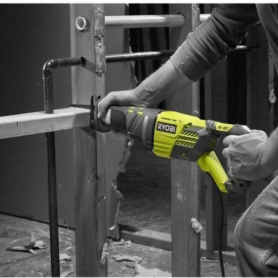 Scie Sabre RYOBI 1200W, 3000 cp/min, Coupe Bois 200 mm, Anti-Vibration, RRS1200-K