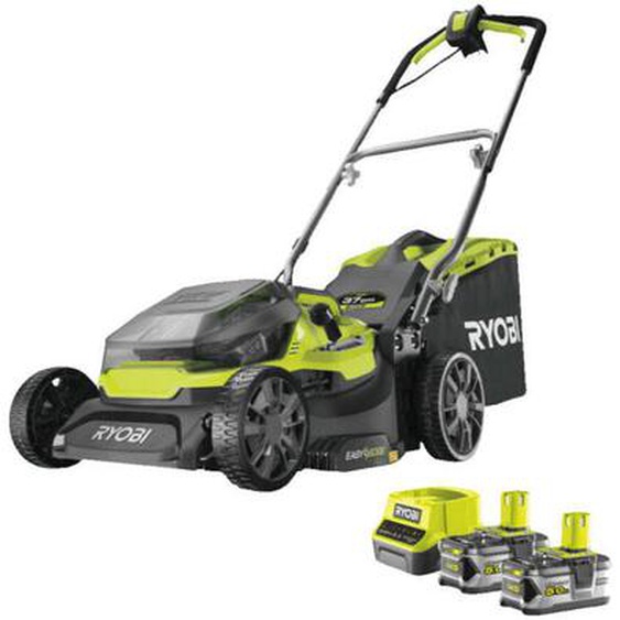 Ryobi - Tondeuse hybride 18V One+ coupe 37cm - 2 batteries 5.0 Ah - 1 chargeur rapide RY18LMH37A-250