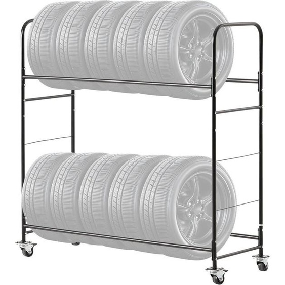 s Caisse de rangement sur roulettes, 2 étages, emplacement pour 12 pièces standard, mobile, robuste, idéal pour le garage et le rangement des pièces de rechange