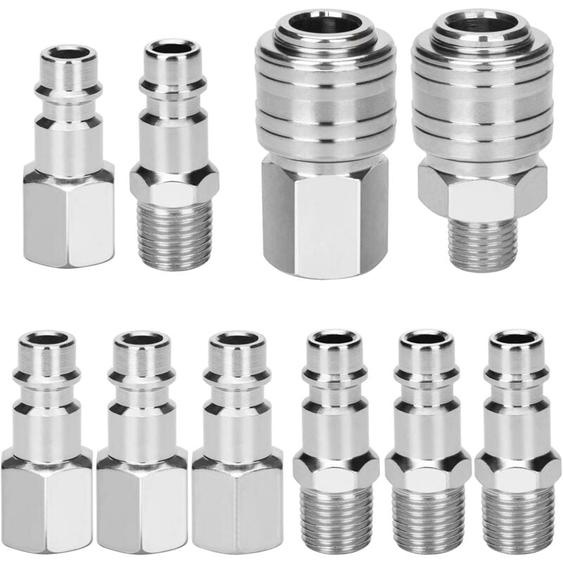 S-giant 10 PCS Raccords de compresseur 1/4BSP Raccord Rapide Pneumatique Européen Coupleur pneumatique dair kit compresseur accessoire dair tuyau