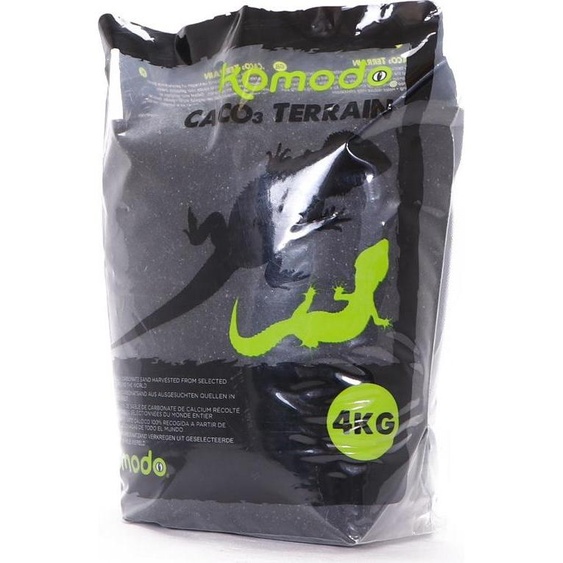 Sable pour terrarium. CaCO3 Terain Noir Komodo 4kg