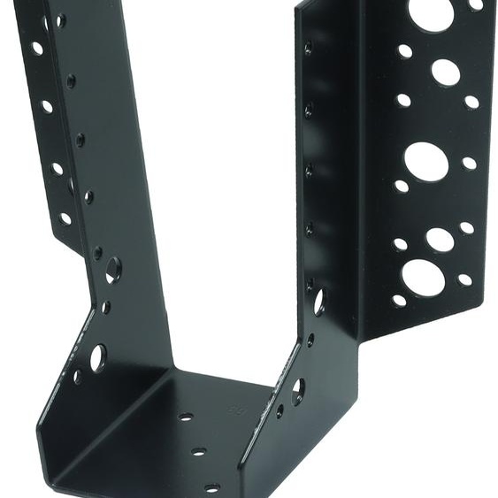 Sabot de poutre galvanisé noir Patte extérieure pour poutre 63 x 175 mm - Par pièce