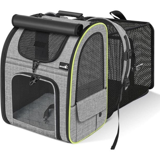 Sac à dos pour animaux de compagnie, taille XL, extensible, respirant, imperméable, gris, pour les animaux de 6 à 10 kg