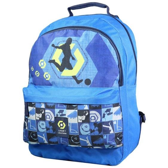Sac À Dos Scolaire Garçon Football Ligue 1 Licence Officielle 43 Cm Bleu