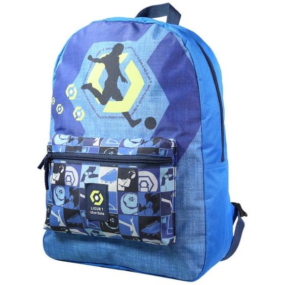 Sac À Dos Scolaire Garçon Polyester Ligue 1 Football 40 Cm Bleu