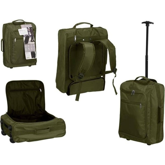 Sac à dos trolley noir vert polyester métal plastique 31,5 l 35 x 18 x 51 cm (6 pièces)
