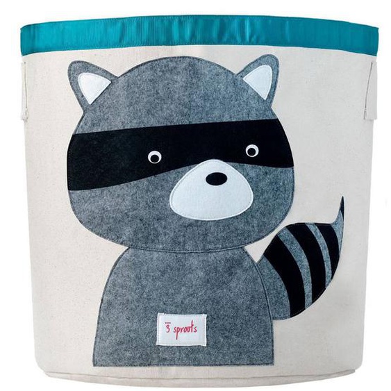 Sac À Jouets Raton Laveur Gris