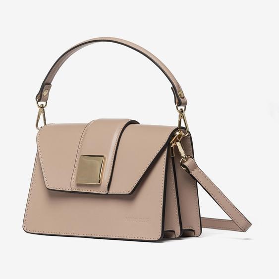 Sac bandoulière Marc Ellis, 100% cuir de vachette, couleur beige nude, élégant et polyvalent