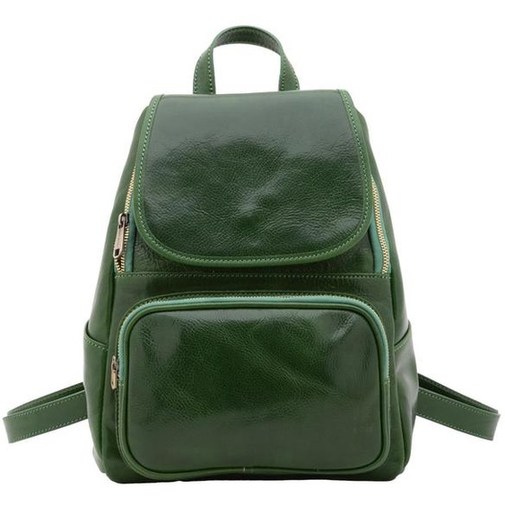 Sac bandoulière pour femmes, en cuir véritable, forme ronde, avec fermeture éclair et compartiments, fabriqué en Italie