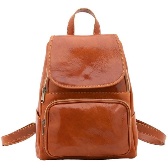 Sac bandoulière pour femmes, en cuir véritable, forme ronde, avec fermeture éclair et compartiments, fabriqué en Italie