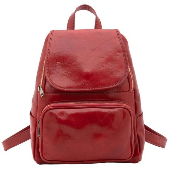 Sac bandoulière pour femmes, en cuir véritable, forme ronde, avec fermeture éclair et compartiments, fabriqué en Italie
