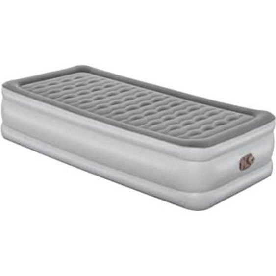 Sac de couchage individuel avec pompe intégrée - Sac de couchage individuel autogonflant - Matelas de couchage autogonflant - Sac de couchage individuel pour 1 personne avec surface Ultra-Fresh et pompe électrique intégrée 203 x 97 x 46 cm - Gris