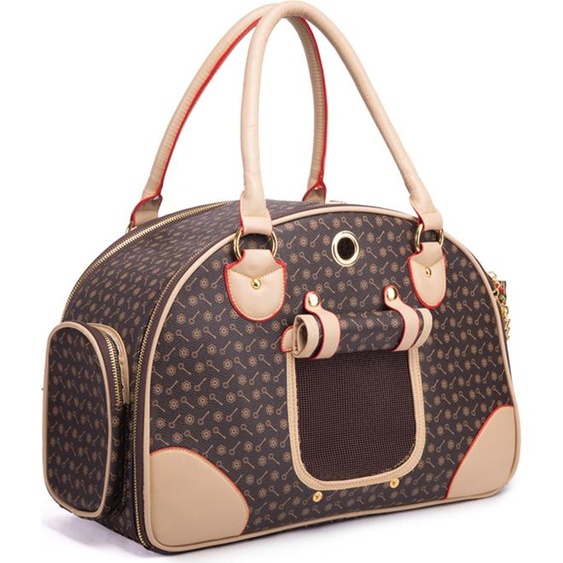 Sac de transport portable pour petits chiens, en cuirPolyuréthanede haute qualité, lavable, adapté aux chatons et aux chiots, marron, taille L (42 * 29 * 18 cm)