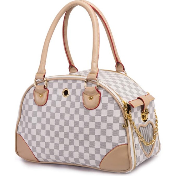 Sac de transport portable pour petits chiens, en cuirPolyuréthanede haute qualité, lavable, adapté aux chatons et aux chiots, blanc, taille S (38 x 23 x 17 cm)