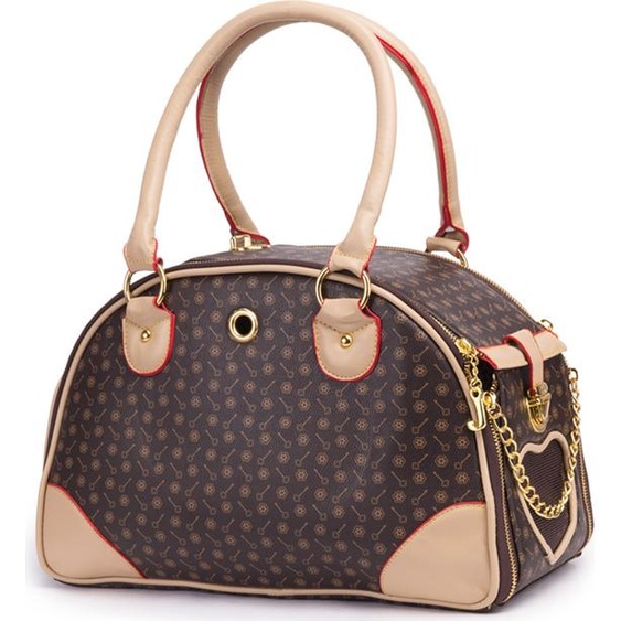 Sac de transport portable pour petits chiens, en cuirPolyuréthanede haute qualité, lavable, adapté aux chatons et aux chiots, marron, taille S (38 * 23 * 17 cm)