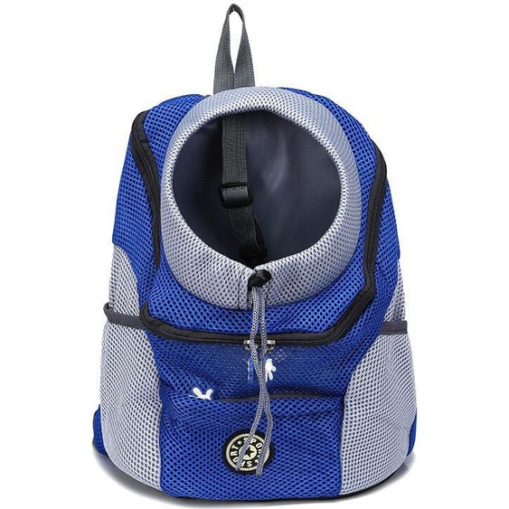 Sac de transport pour chien, sac à dos pour chien, sac de voyage ajustable mains libres pour petits et moyens chiens Chats, Bleu, M