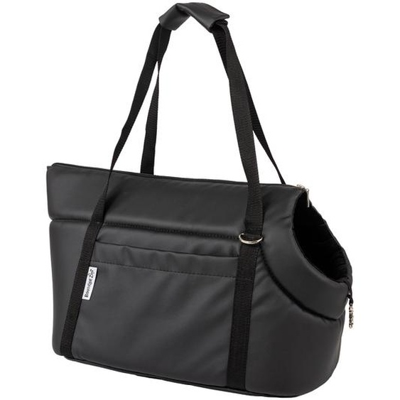 Sac de transport pour chiens et chats - Sac à bandoulière jusquà 10 kg, similicuir, doublure amovible, fermeture éclair - Taille M