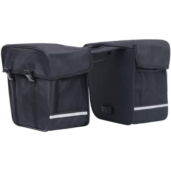 Sac de vélo double pour porte-bagages étanche 35 L Noir