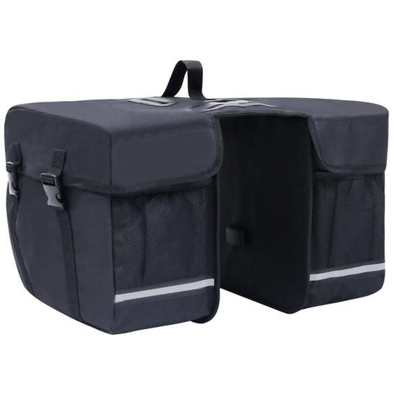 Sac de vélo double pour porte-bagages étanche 35 L Noir