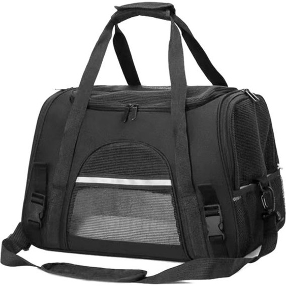 Sac pour animaux de compagnie, sac portable pour chats, sac de promenade pour chiens, sac pour animaux de compagnie Messenger, Amazon, sac de voiture respirant pour animaux de compagnie, noir, petite taille + coussin en peluche