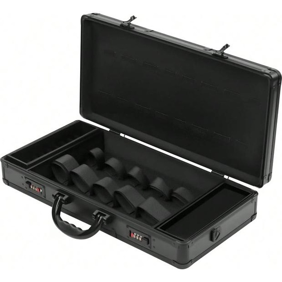 Sac pour matériel de coiffure, construction en aluminium durable, système de verrouillage sûr, noir