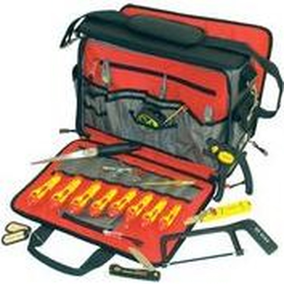 Sacoche à outils C.K pour électricien-technicien, équipée de 19 outils : petite scie à métaux, couteau à câble, auto- (T1630 FKIT)