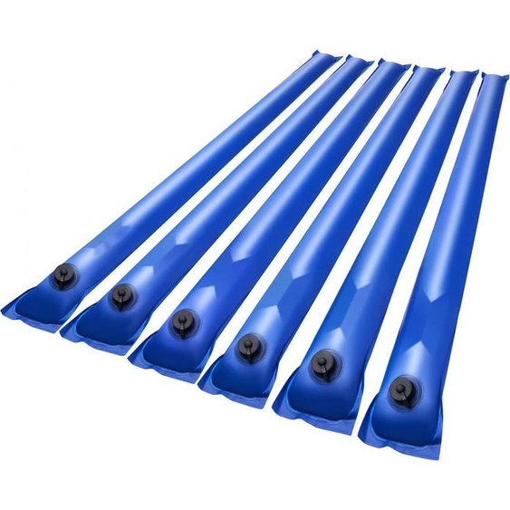Sacs de lestage pour piscine, paquet de 6, 121 cm, sacs en PVC de 0,4 mm dépaisseur, sacs de lestage avec fermeture à vis anti-fuite, sacs à eau pour la fixation des couvertures de piscine en hiver, bleu
