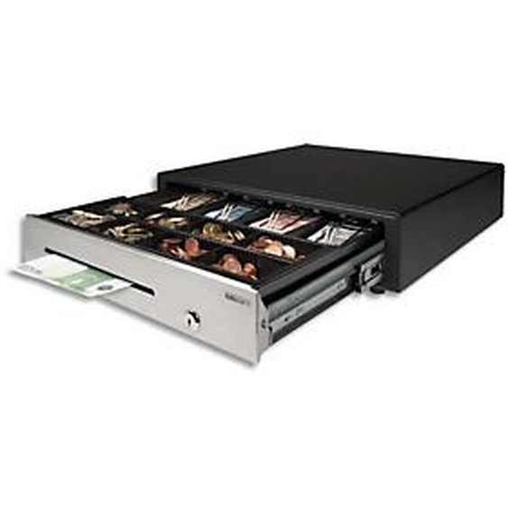 SAFESCAN Tiroir-caisse électrique 8 compartiments monnaie 5 à billets L46 x H11,5 x P46,5 cm Noir argenté