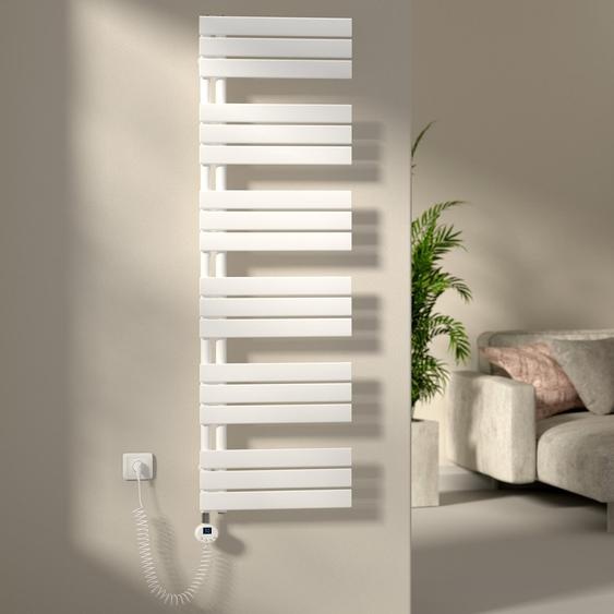 SAFIELINA 1599x500 mm Radiateur électrique pour salle de bain Sèche-serviettes avec minuterie Thermostat électrique, chauffe-serviettes avec résistance, blanc 1000Watts